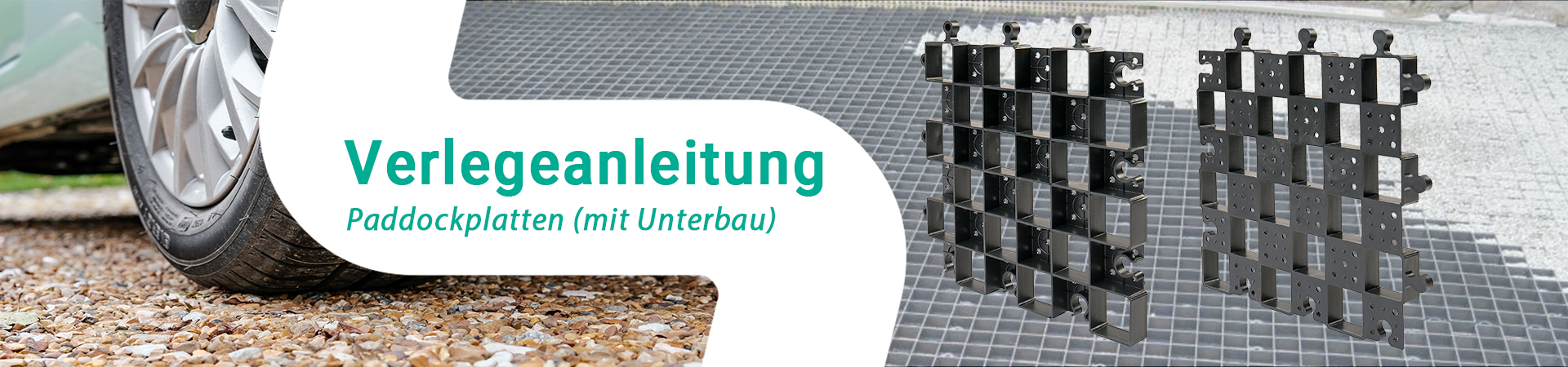 Verlegeanleitung mit Unterbau - Autoreifen und Paddockplatten auf Kies